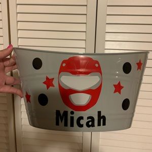 Personalized power ranger kids easter basket